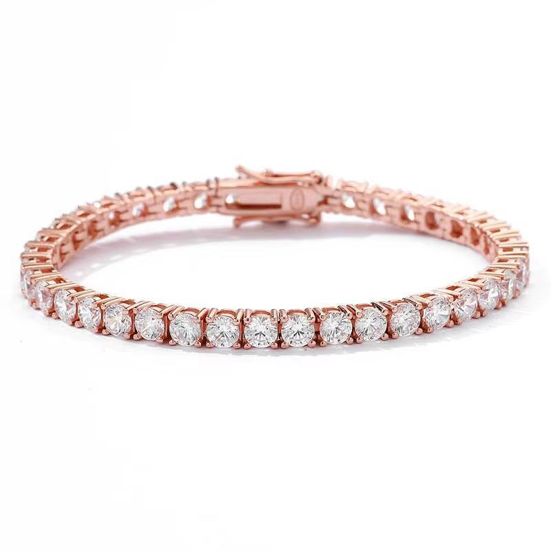 TY 3Mm 4Mm Moissanite Tennis Bracelet 925 Sterling Silver Full Dia Sier Plated Wedding Party Jewelry Bracelets for Women Man