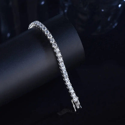 TY 3Mm 4Mm Moissanite Tennis Bracelet 925 Sterling Silver Full Dia Sier Plated Wedding Party Jewelry Bracelets for Women Man